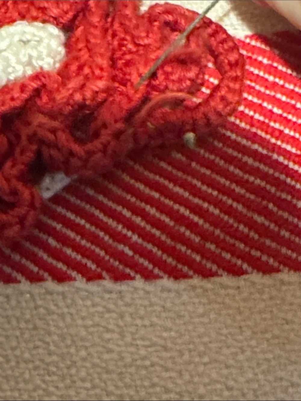 Handmade Crocheted Hot Pads -Red and Cream